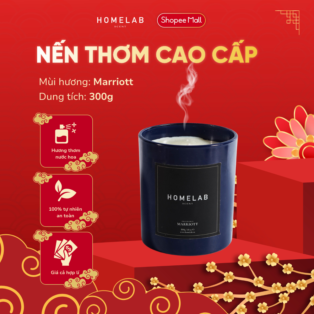 Ảnh Nến thơm mùi khách sạn 5 sao MARRIOTT mùi hương sang trọng, tinh khiết 300g_HOMELAB 1