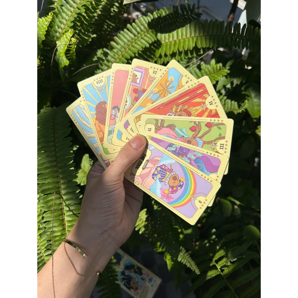 Bộ Bài Capybara Tarot Giấy Cứng Thiết Kế Dễ Thương Mới Về Xinh Xắn Đáng Yêu