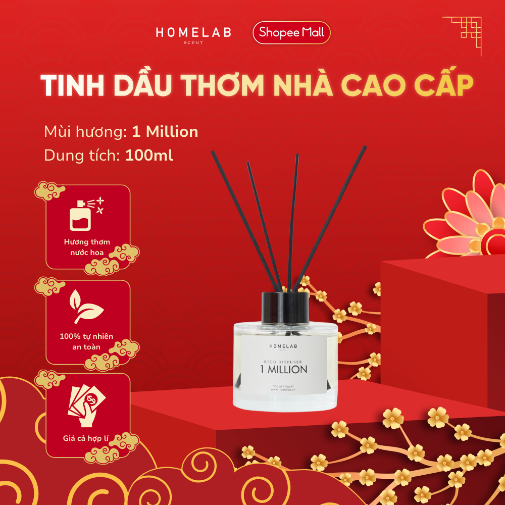 Ảnh Tinh dầu thơm phòng mùi nước hoa 1 MILLION - Paco Rabanne , tinh dầu khuếch tán sang trọng, uy quyền 100ml_HOMELAB 1