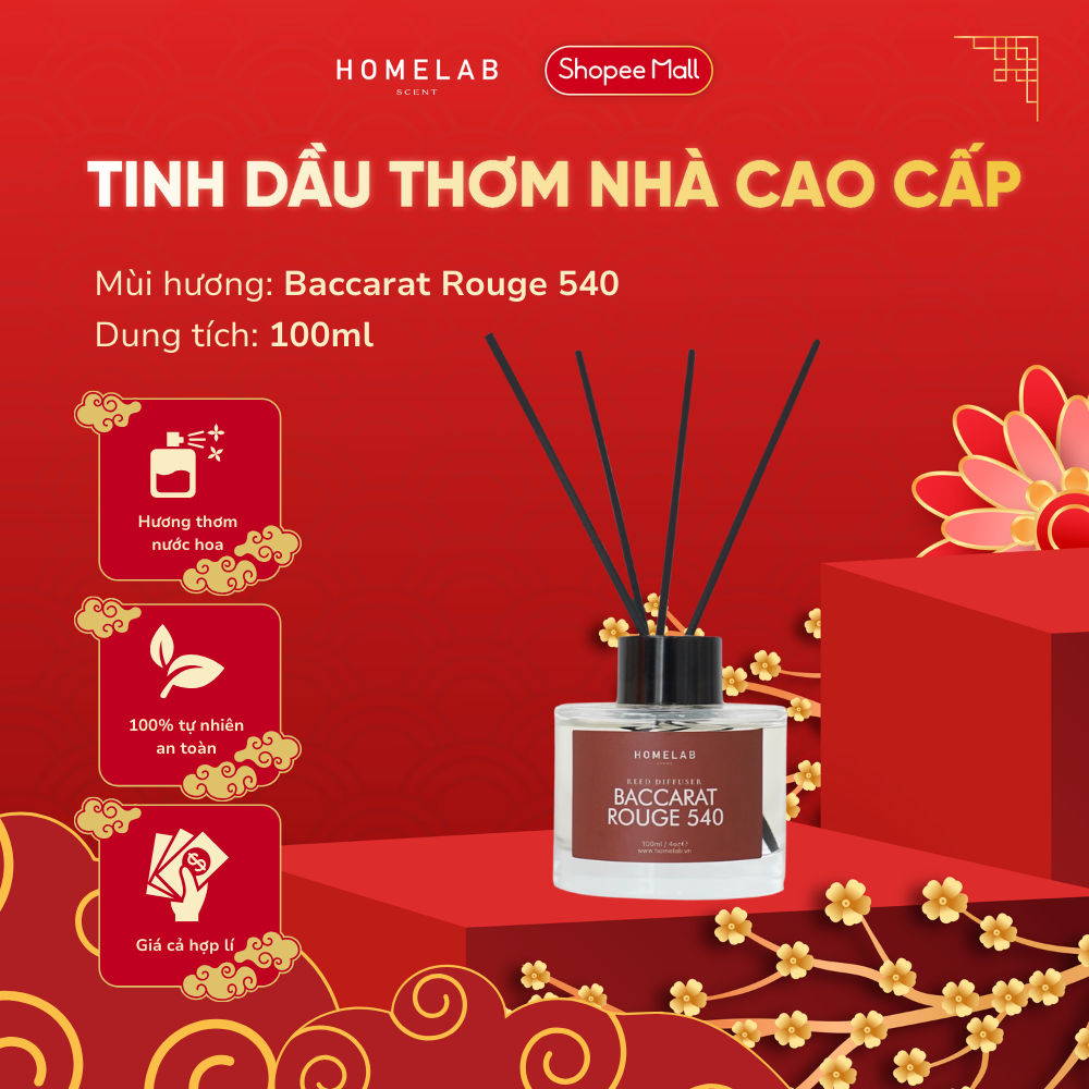 Ảnh Tinh dầu thơm phòng mùi nước hoa BACCARAT ROUGE- Kurkdjian , mùi hot của thế giới 100ml_HOMELAB 1