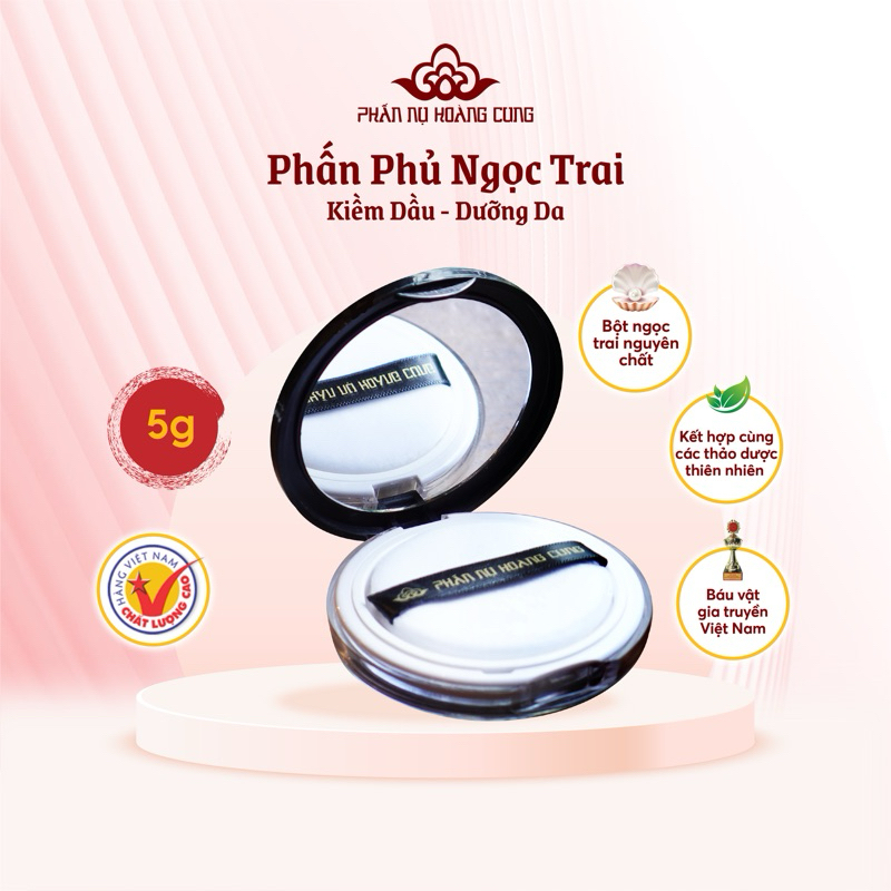 Ảnh Minisize Phấn Phủ Ngọc Trai Phấn Nụ Hoàng Cung màu trắng/ màu da 5g 2