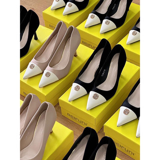 Gót Bích Phối Mũi Tag Hoa Trà Thanh Lịch Sang Trong Fullbox QC Cao Cấp Mieo Shoes G1238 G1239