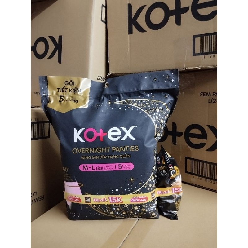 1 gói băng vệ sinh dạng quần Kotex ML 5 chiếc/gói (MẪU MỚI)