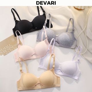 Áo lót nữ không gọng đệm mút mỏng kiểu dáng khoét trước ngực sexy, Áo ngực nữ cotton mềm mịn A6114