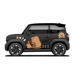 Tem 2 bên Sườn Xe Ô tô VF3 Capybara decal tặng kèm tem nắp bình xăng hoặc tem chữ kí