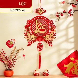 IK Liễng Treo Tường Tết Phúc Lộc Thọ Xô hoa Nhung Cắm Đào Đông Decor Tết 2025 D08