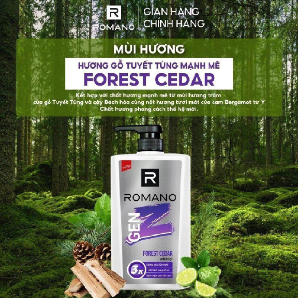 Combo Sáp ngăn mùi cho nam Romano 50g + Tắm gội 2in1 GenZ 610g