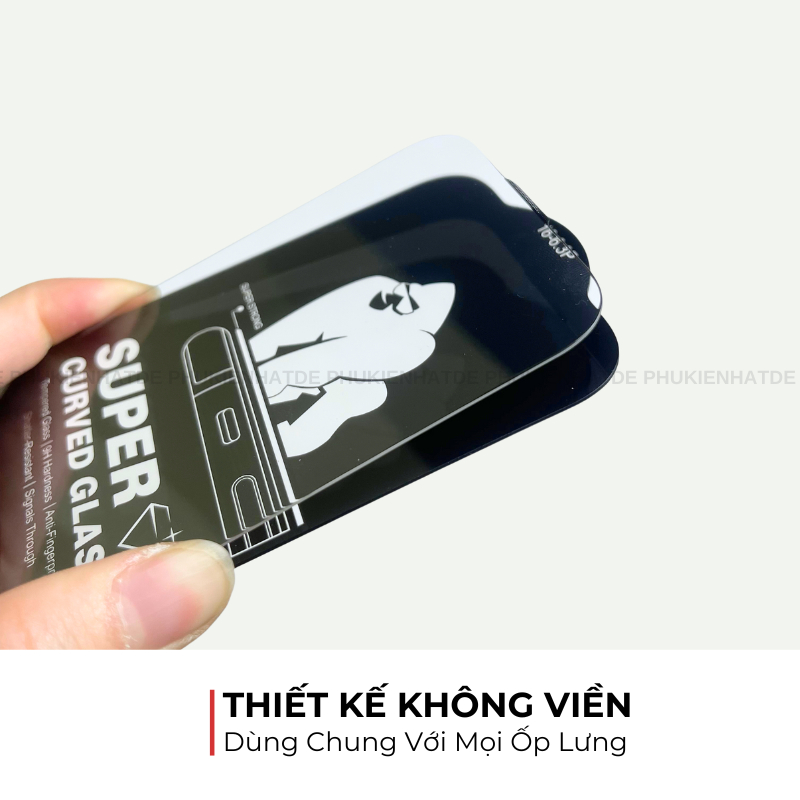 Kính Cường Lực Không Viền Trong Suốt Chính Hãng WTP-107 Cho 14/15/16/Pro/Pro Max