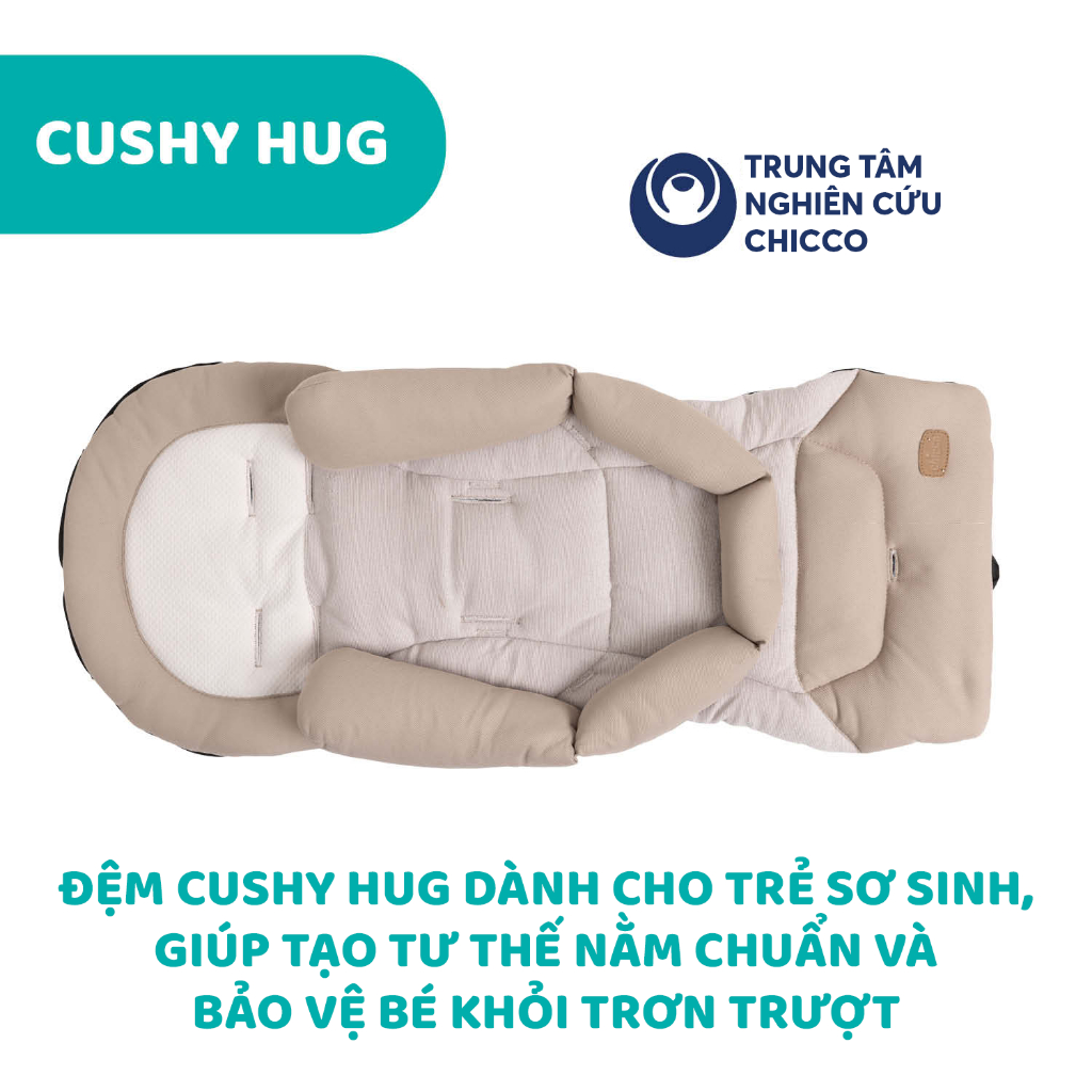 Xe đẩy thời trang Chicco Premium Mysa - Màu Be ánh kim/Đen satin