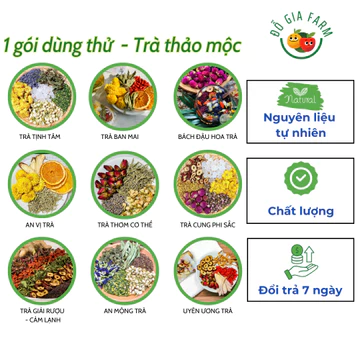 1 gói dùng thử - Trà thảo mộc - Trà dưỡng nhan - Trà hoa - Thảo mộc thiên nhiên - Thanh nhiệt - Dưỡng tâm - Đẹp da