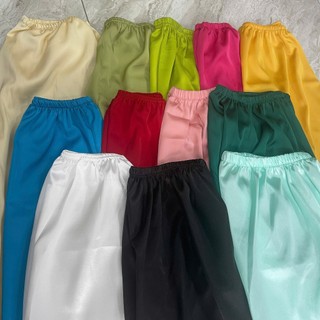Quần lụa 2 màu trắng, màu đen mặc áo dài mặc bà ba cho bé, Quần lụa nhiều màu cho bé gái chất gấm đẹp QU01 - BEEKIDS
