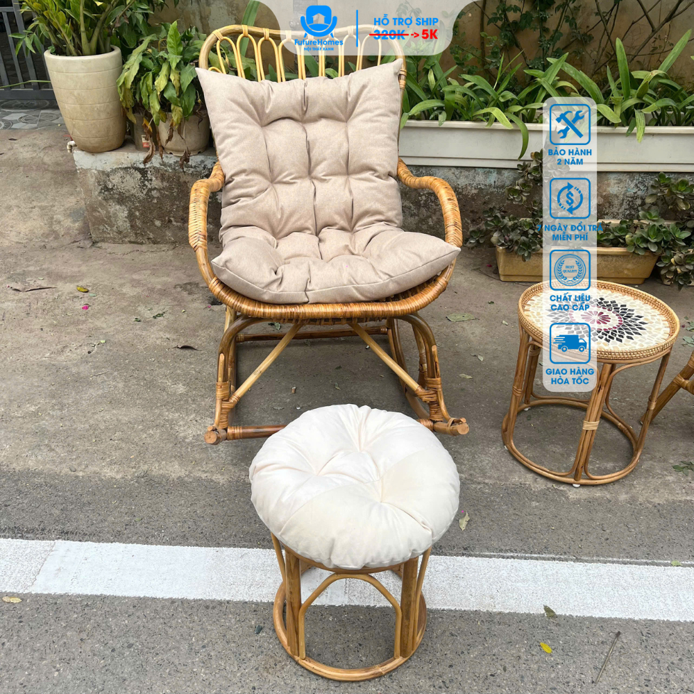 Thiết kế của Ghế Bập Bênh Bằng Mây Tự Nhiên Cao Cấp