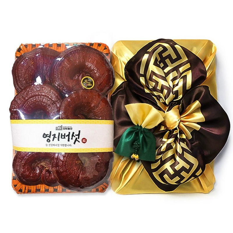 <Bộ quà tặng>Nấm linh chi nội địa Danbi Farm (100% nội địa từ Gosung, Gangwon-do) Bọc trong vải lụa Tongyeongji 500g