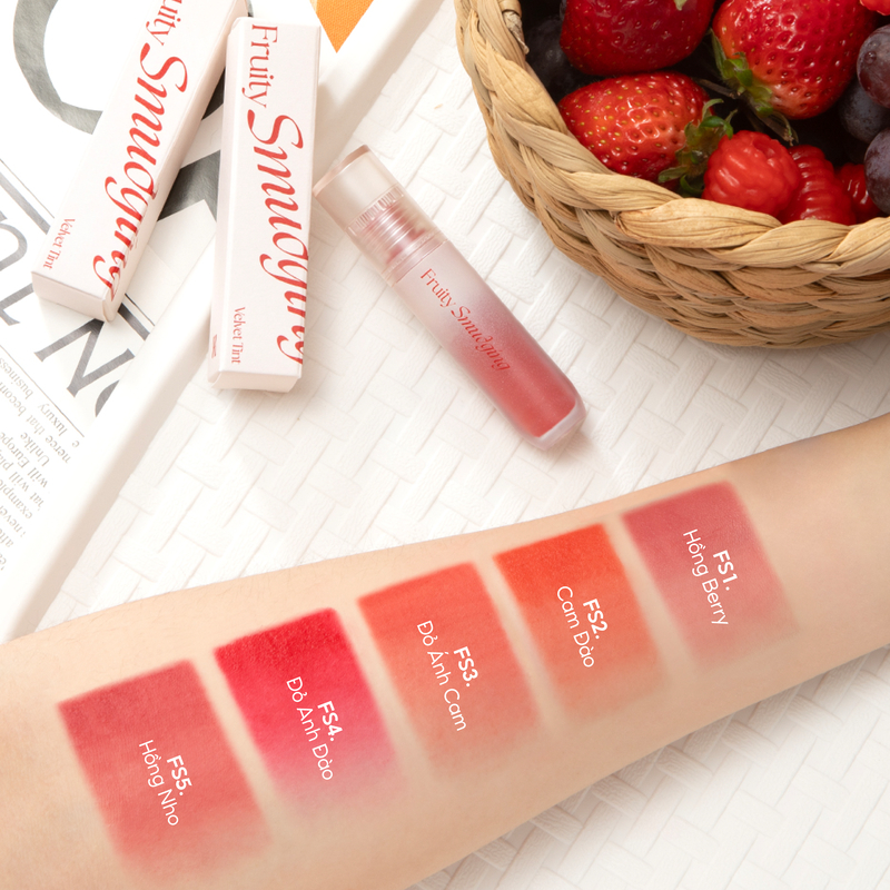 Ảnh Son Kem Lì Mịn Mượt Merzy Fruity Smudging Velvet Tint 3.5g 2