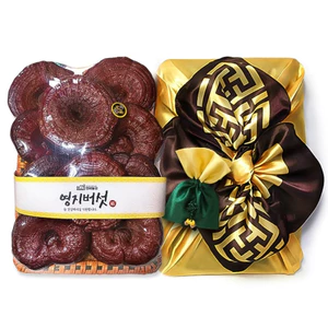 <Bộ quà tặng>Nấm linh chi nội địa Danbi Farm (100% nội địa từ Gosung, Gangwon-do) Bọc trong vải lụa Tongyeongji 500g