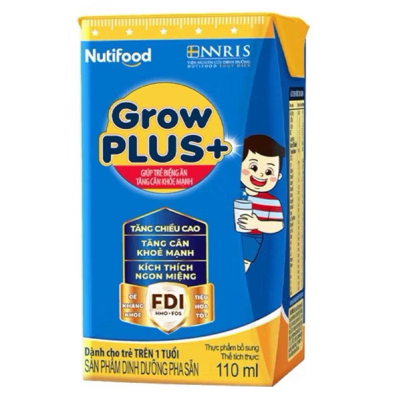 Thùng 48 Hộp Sữa Bột Pha Sẵn Nutifood GrowPLUS+ Xanh Biếng Ăn - 110ml [Trên 1 Tuổi]