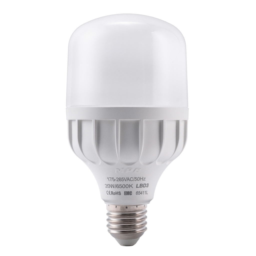 (CHÍNH HÃNG) MPE - Đèn LED BULB Trụ chống ẩm ánh sáng trắng - vàng công suất 20W - 30W - 40W - 50W MPE Phú Cường