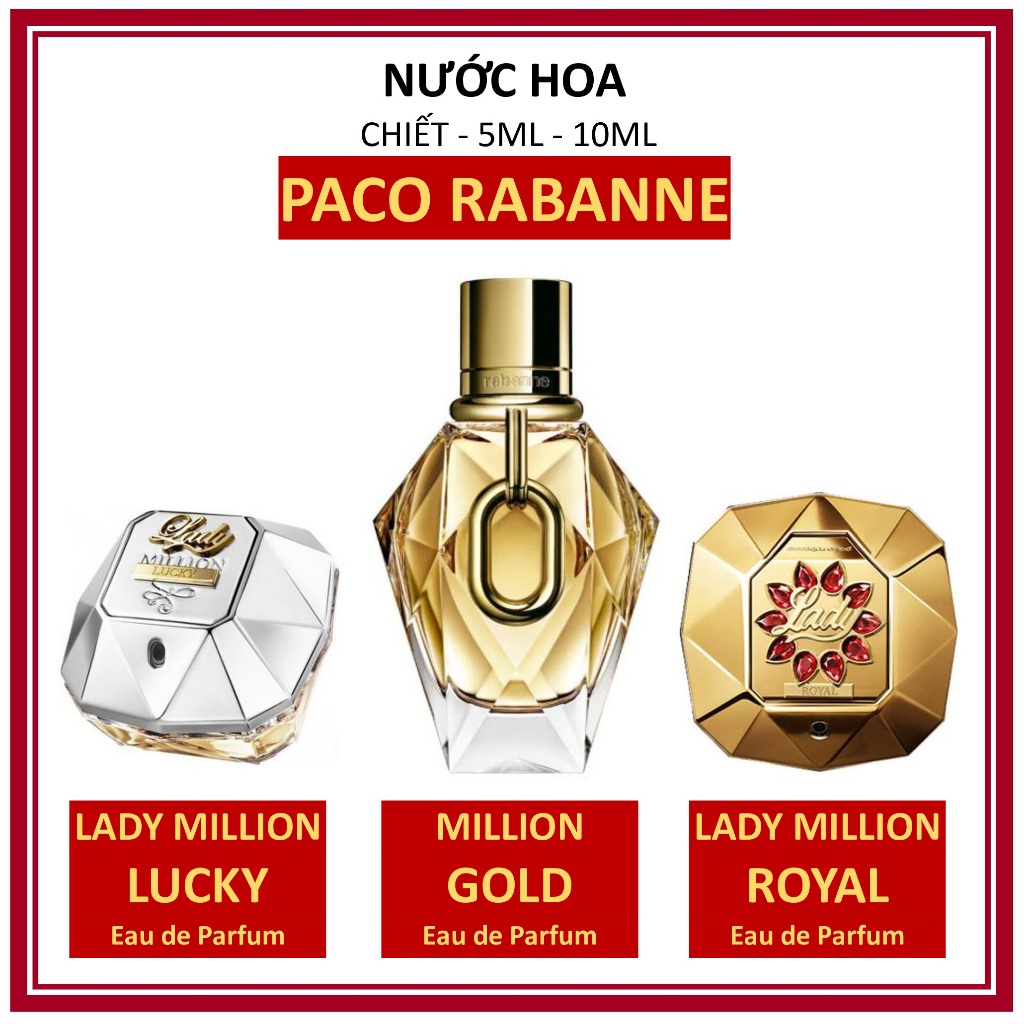 [Auth.] C hiết 10ml Nước hoa nữ Paco Rabanne Lady Million Gold For Her ...