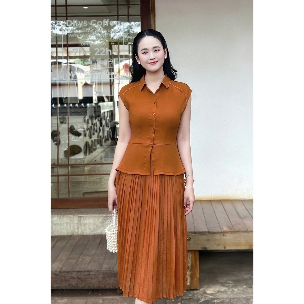 Ảnh Đầm Xòe Peplum Dập Ly Dáng Dài, Váy Liền Thanh Lịch L63L24Q050 3