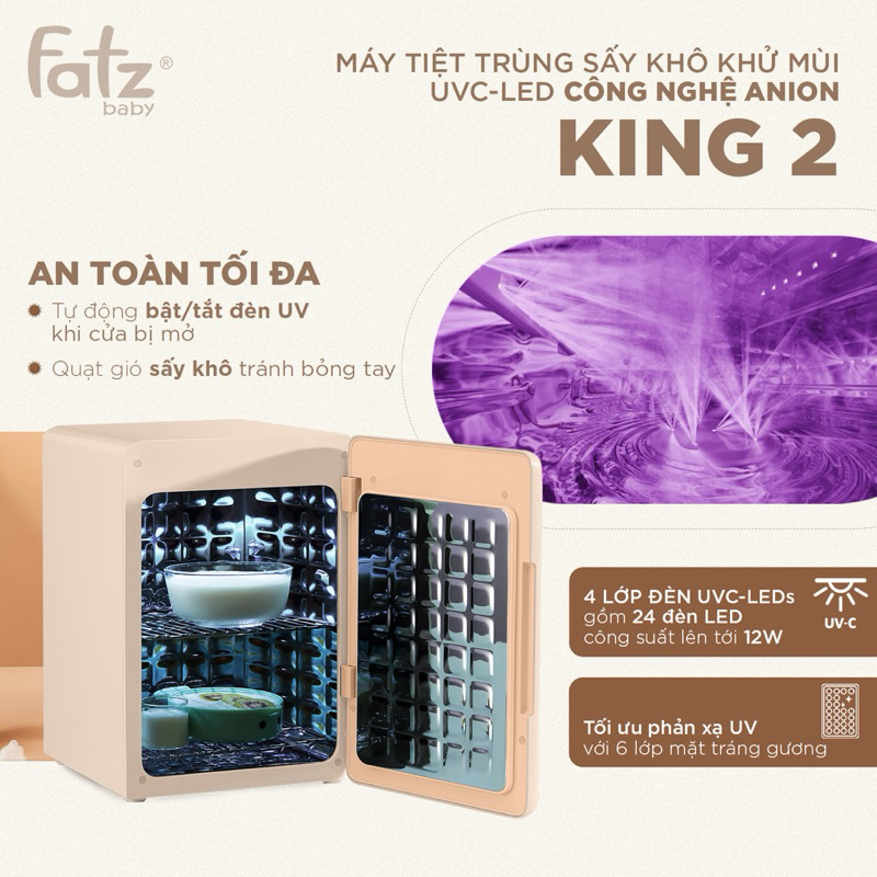 Ảnh Máy tiệt trùng sấy khô khử mùi FATZBABY UVC LED- KING 2- 19L -FB4799BT công nghệ khử mùi Anion 4