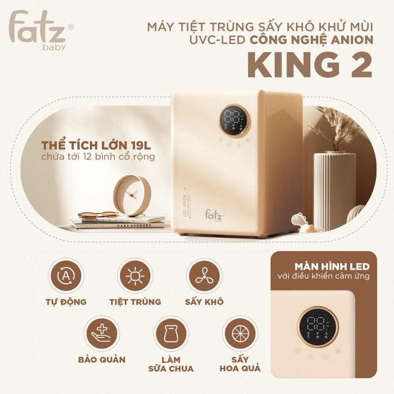 Ảnh Máy tiệt trùng sấy khô khử mùi FATZBABY UVC LED- KING 2- 19L -FB4799BT công nghệ khử mùi Anion 2