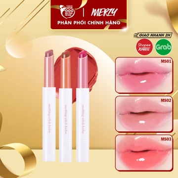 Son dưỡng Merzy có màu, căng bóng, ẩm mịn môi More Shine Melting Stick Balm 2g ThegioiSkinfood