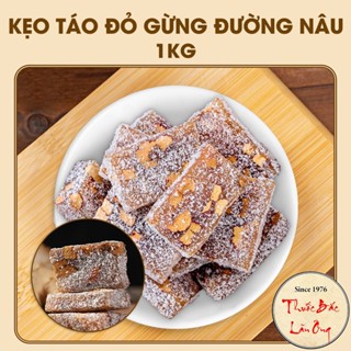 Bánh gừng táo đỏ đường nâu 1kg, kẹo gừng táo đỏ, ít ngọt, thơm, dẻo, cay, ăn vặt, tốt cho sức khỏe