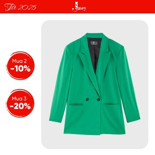 Áo Vest nữ thời trang JASEY, Áo balzer2 lớp có túi chuẩn size mã 2801