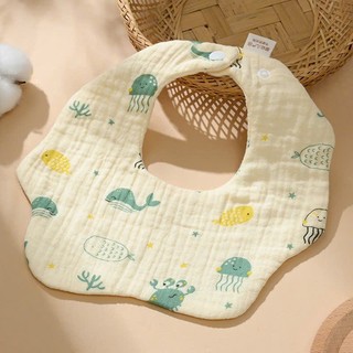 Yếm Tròn xoay 360 độ, Yếm Vuông chữ U, Yếm Tam Giác vải xô muslin mềm mại, chống thấm cho bé