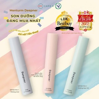 Son Dưỡng Chống Nắng Nhật Bản Dưỡng Ẩm Sâu Cho Môi Nhạy Cảm Khô Nứt Nẻ Omi Menturm Deepener Nhật Bản (2.3g/thỏi)