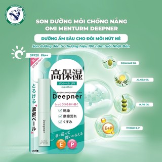 Son Dưỡng Chống Nắng Nhật Bản Dưỡng Ẩm Sâu Cho Môi Nhạy Cảm Khô Nứt Nẻ Omi Menturm Deepener Nhật Bản (2.3g/thỏi)