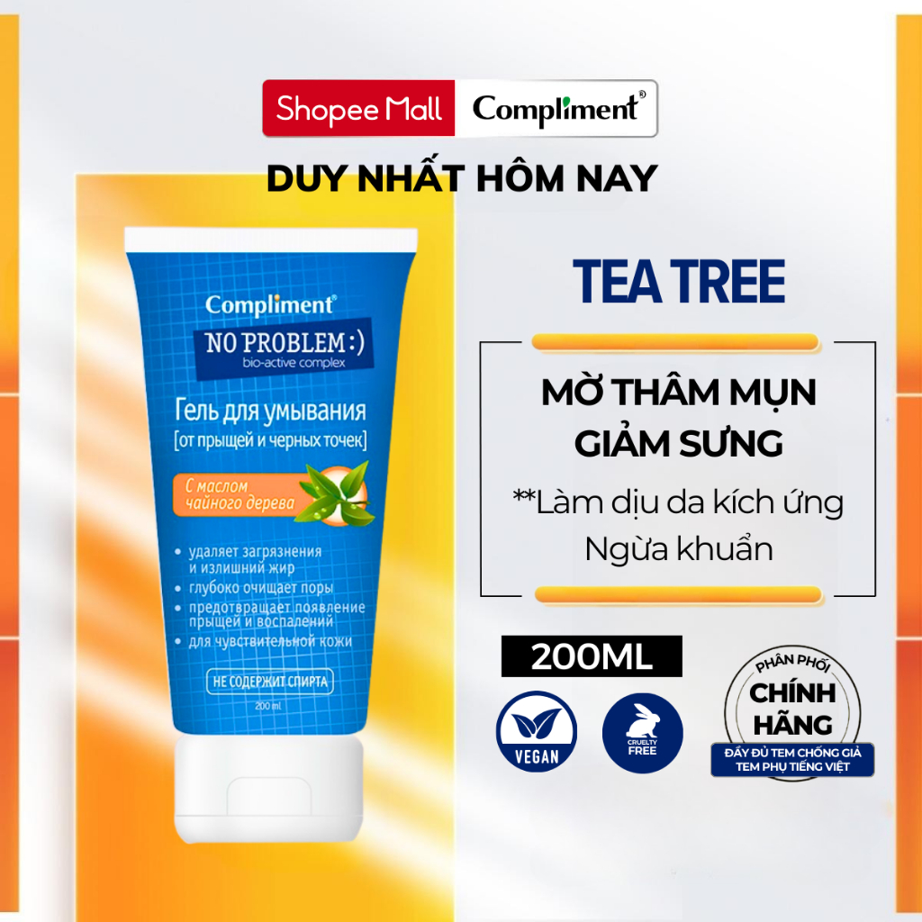 Ảnh Gel Rửa Mặt BHA Compliment No Problem Làm Sạch Sâu, Ngừa Mụn 200mL 1