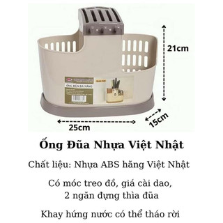 ống đũa gài dao 3 ngăn nhựa việt nhật để bàn,ống đựng đũa muỗng nhà bếp