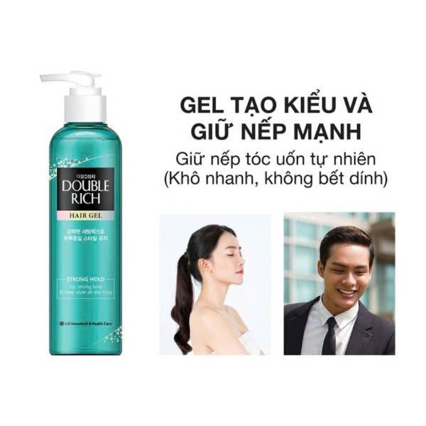 Ảnh Gel Tạo Kiểu Double Rich Strong Giữ Nếp Hair Gel 250ml - Gel Vuốt Giữ Nếp Tóc 2