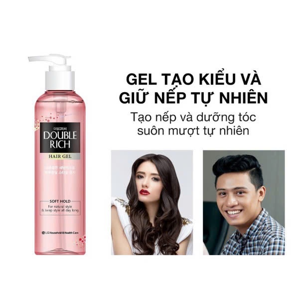 Ảnh Gel Tạo Kiểu Double Rich Strong Giữ Nếp Hair Gel 250ml - Gel Vuốt Giữ Nếp Tóc 4
