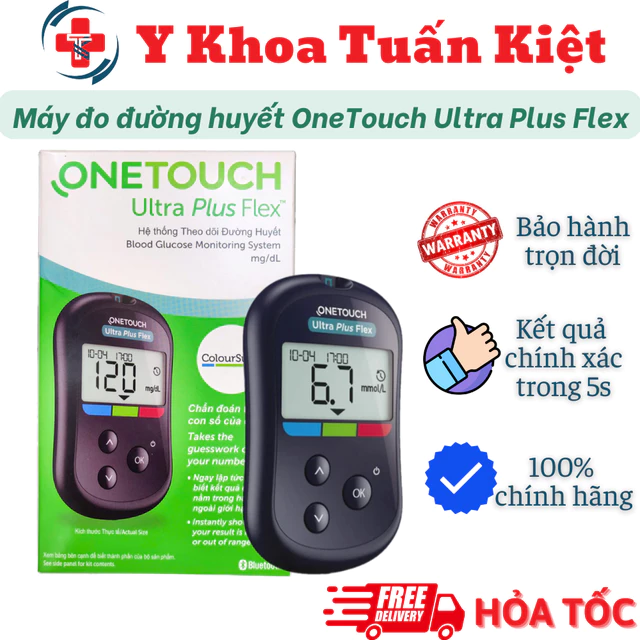 ✅ Máy đo đường huyết OneTouch Ultra Plus Flex - tặng kèm 25 que