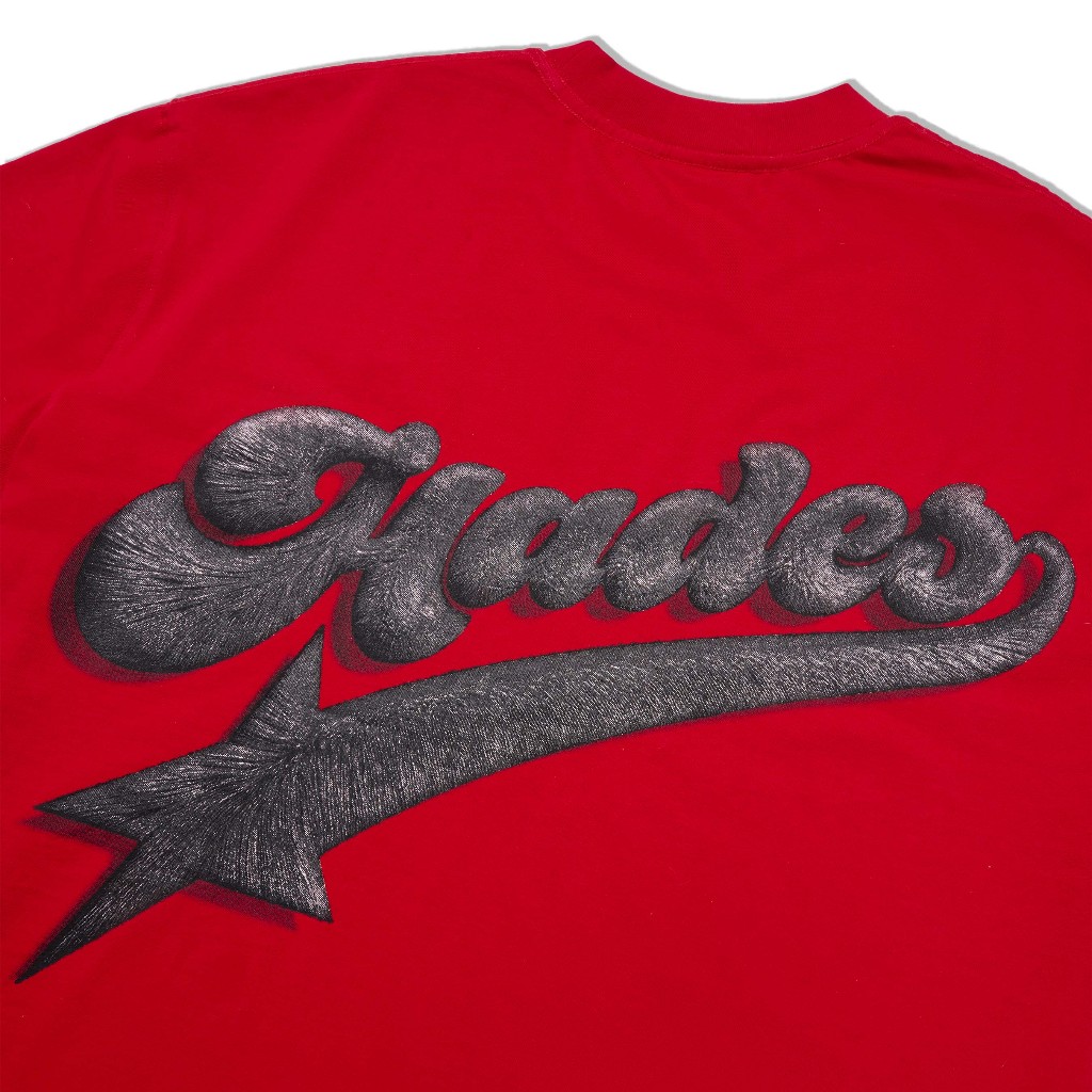 Ảnh HADES Shooting Star Tee Đỏ - HADES Brand Chính Hãng Áo thun tay lỡ Unisex Coton 4