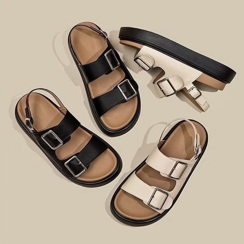 Dép Sandal Quai Ngang Phối Khoá Thời Trang