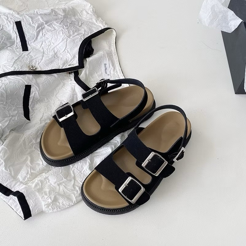Dép Sandal Quai Ngang Phối Khoá Thời Trang