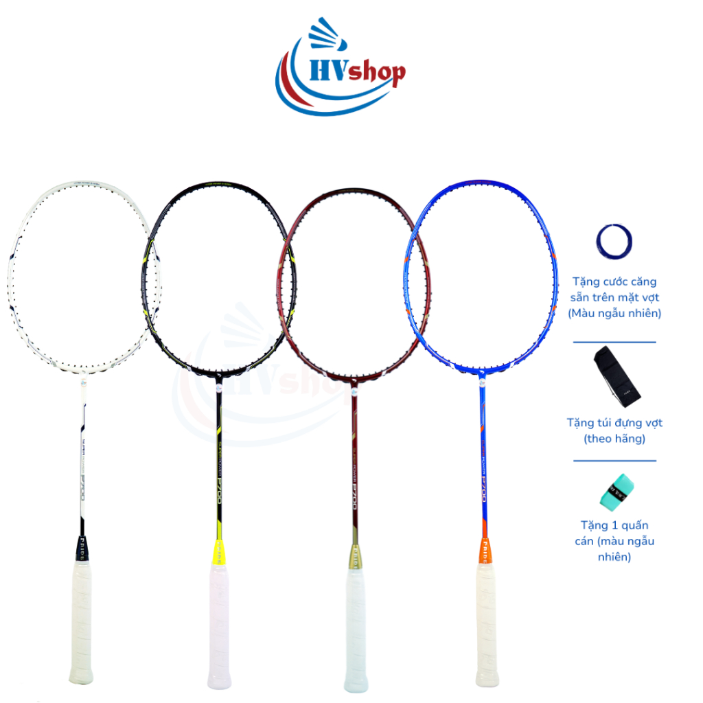 Vợt cầu lông - Vợt Pride Super Power P700 chính hãng, tặng cước, bao đơn, bảo hành 6 tháng - HVShop
