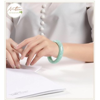 IK Vòng Tay Ngọc Bích Quý Châu Ngọc Đẹp Sáng Bóng B163