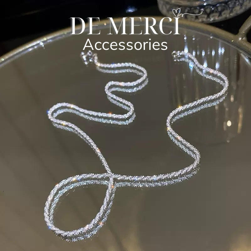 Dây chuyền De Merci nữ bạc xù 925 lấp lánh ,vòng cổ bạc nữ phong cách Hàn Quốc thiết kế tinh tế trẻ trung