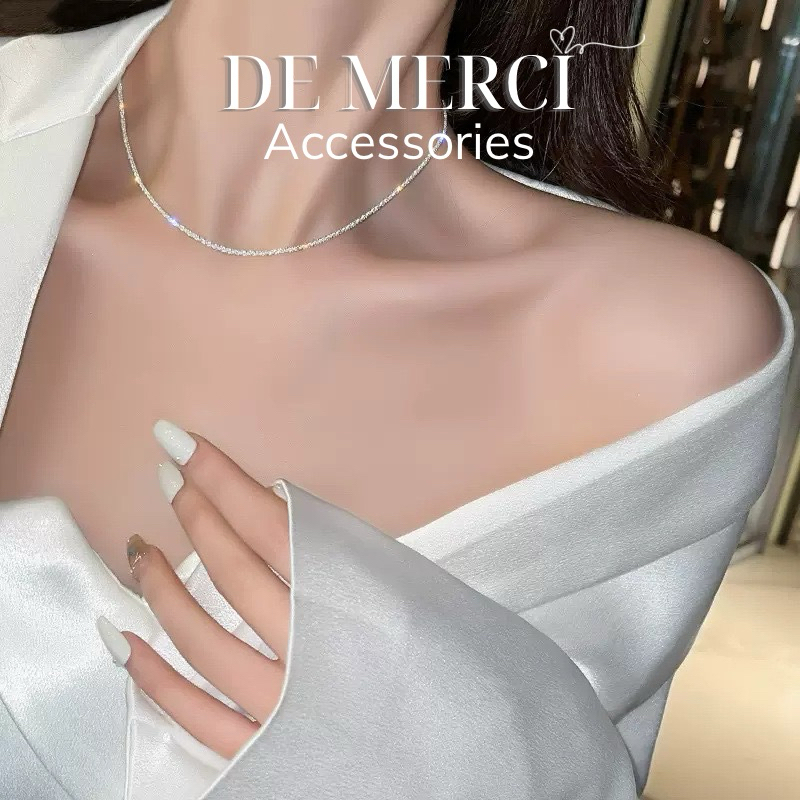 Dây chuyền De Merci nữ bạc xù 925 lấp lánh ,vòng cổ bạc nữ phong cách Hàn Quốc thiết kế tinh tế trẻ trung
