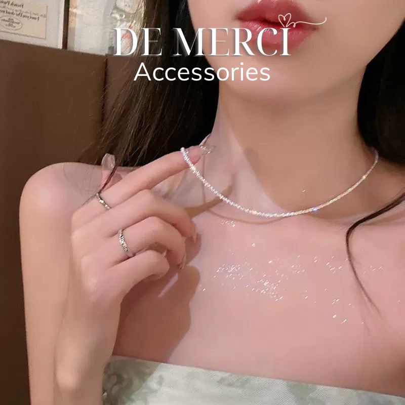 Dây chuyền De Merci nữ bạc xù 925 lấp lánh ,vòng cổ bạc nữ phong cách Hàn Quốc thiết kế tinh tế trẻ trung