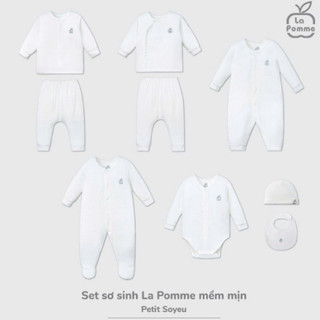 La pomme AW2024 BST sơ sinh La Pomme mềm mịn - Newborn Trắng cho bé