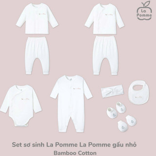 La pomem AW2024 BST sơ sinh  La Pomme gấu nhỏ -Trắng bé gái cho bé
