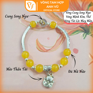 Vòng tay cung hoàng đạo mix charm và đá - Vòng tay phong thủy cung hoàng đạo - may mắn tình cảm tài lộc