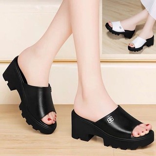 Dép Nữ Đế Xuồng Bánh Mì Quai Ngang Da Mềm Cao Cấp-Mã CG271