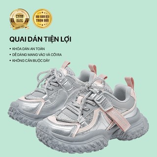 Giày thể thao dành cho bé HOBIBEAR E151251021 xám có đế EVA cao 4cm và kim tuyến lung linh