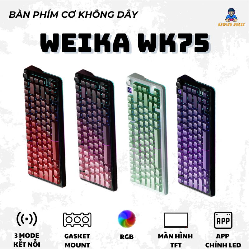 Bàn phím cơ không dây Weika WK75